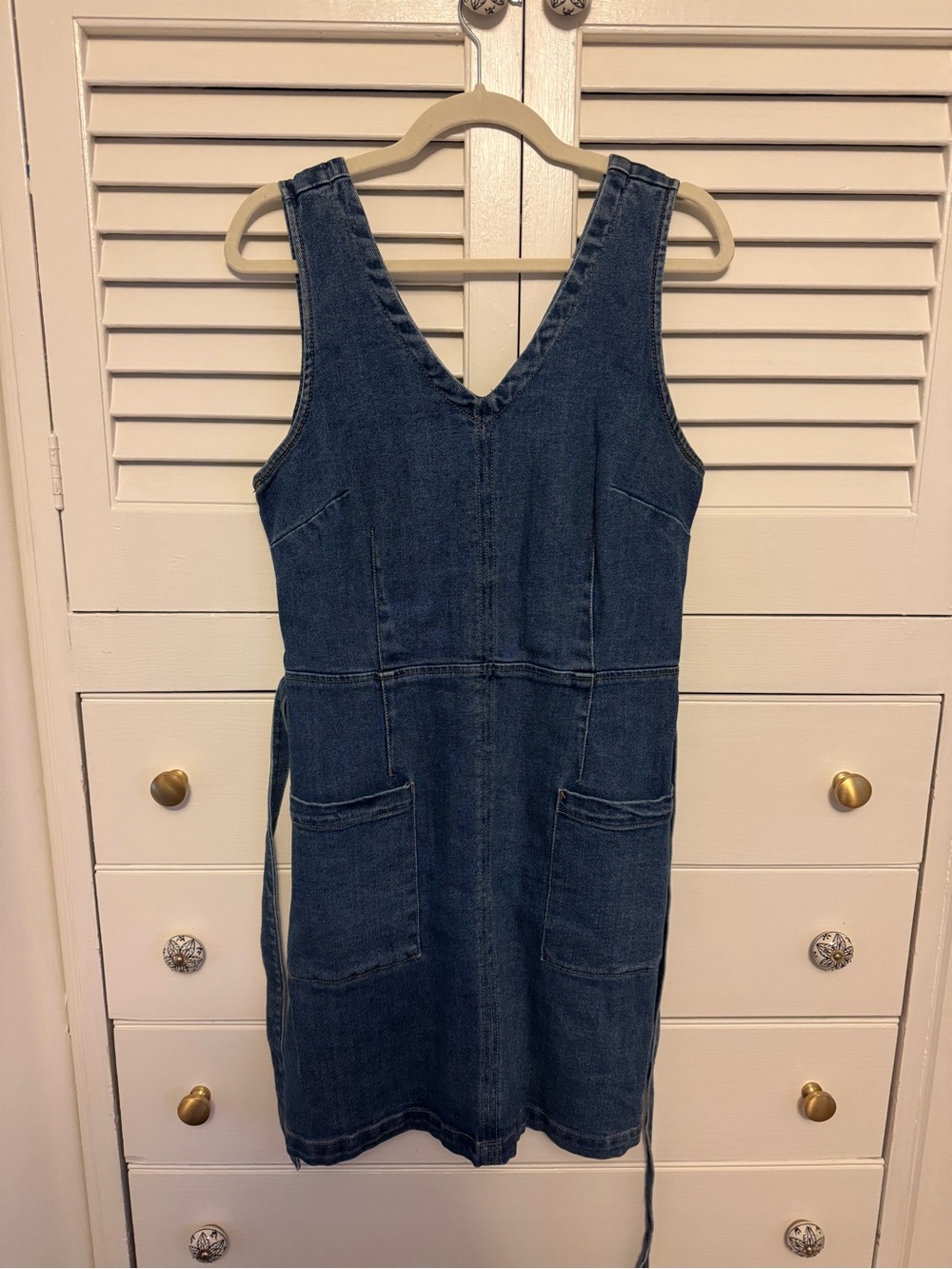 Target Dark Blue Denim V-Neck Mini Dress